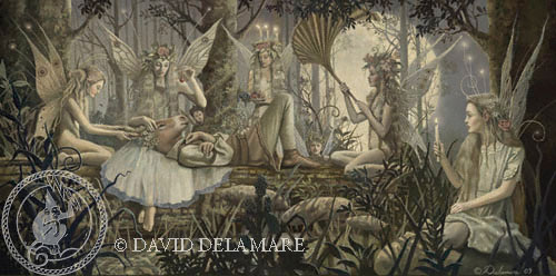 500x248 Midsummer Night's Dream A Painting By David Delamare (Bad Monkey - Midsummer Nights Dream Painting