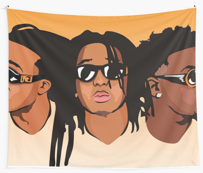 705x602 Migos Wall Tapestries By Daniel00026 Redbubble - Migos Painting