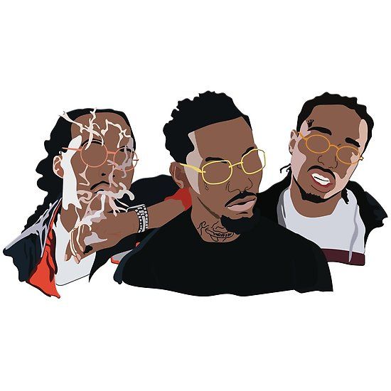 550x550 Migos Sticker Stickers Wallpaper, Drawings And Hip - Migos Painting