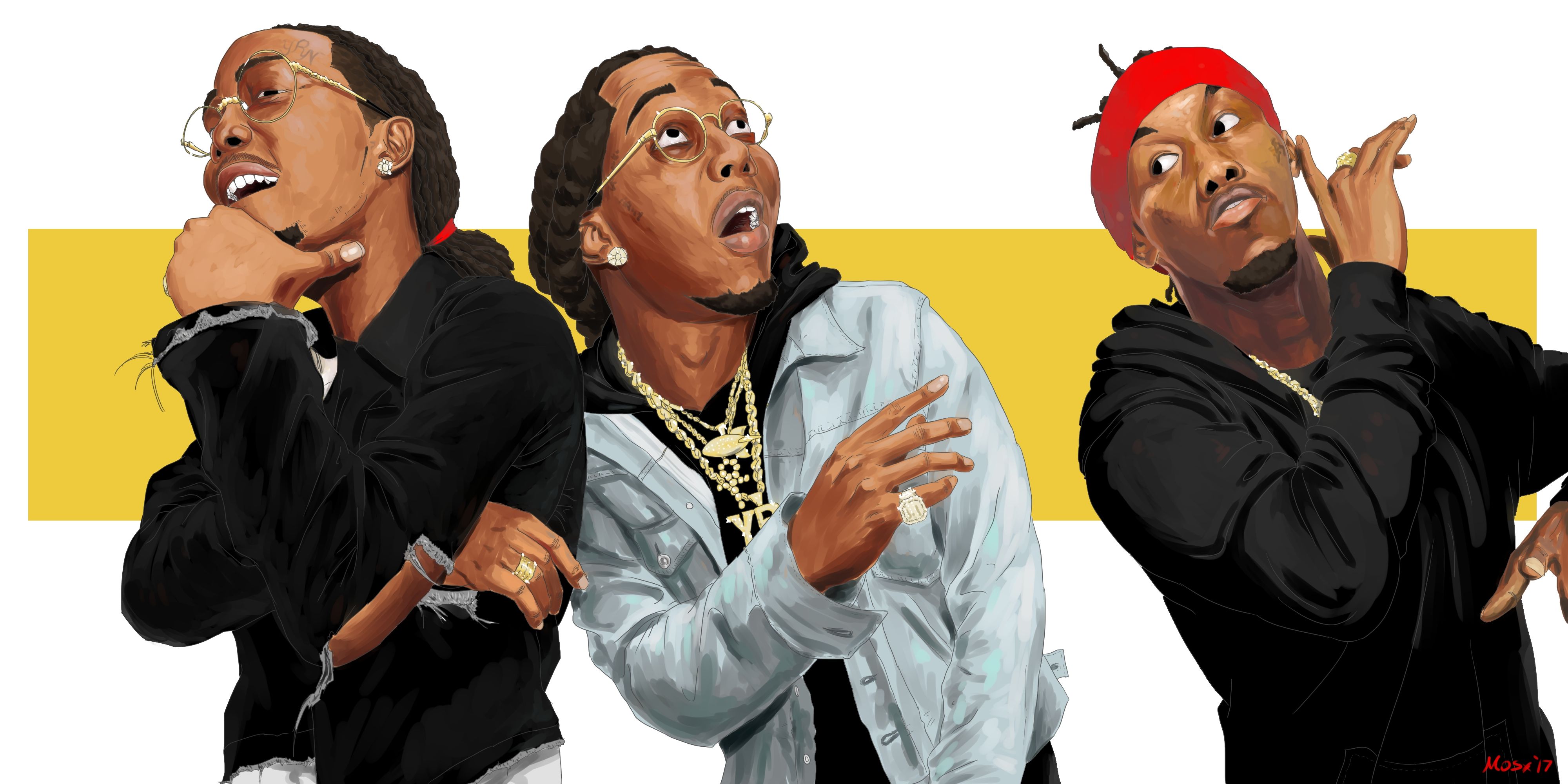 4000x2000 Migos Fanart My Artwork - Migos Painting