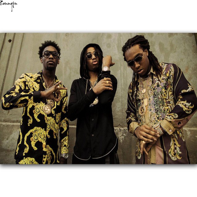 640x640 Zp553 Migos Custom Rap Hip Hop Music Group Star Art Poster Silk - Migos Painting