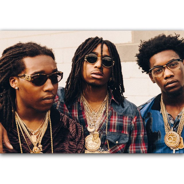 640x640 G2842 Hot New Migos Rap Hip Hop Music Group Rapper Star A4 Art - Migos Painting
