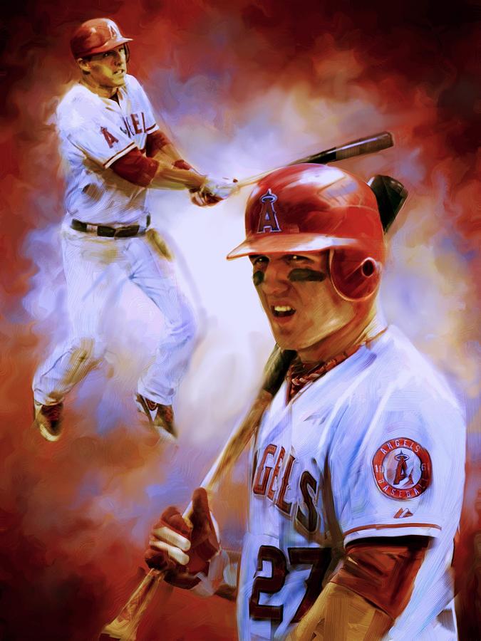 675x900 Mike Trout Painting By Christian Podgorski - Mike Trout Painting