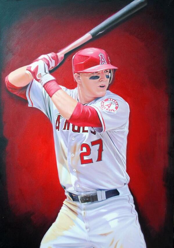 599x853 School Busey (@schoolbusey) Twitter - Mike Trout Painting