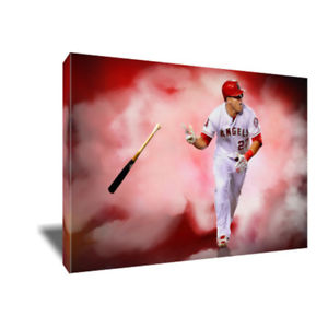 300x300 Los Angeles Angels Mike Trout Walk Off Bat Flip Poster Painting - Mike Trout Painting
