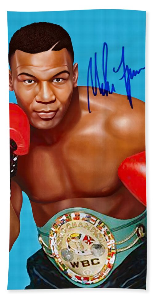 500x967 Mike Tyson Drawing Beach Towel For Sale By Jovemini Art - Mike Tyson Painting