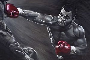 300x200 Mike Tyson Painting Boxing Artwork Signed Stretched Canvas Print - Mike Tyson Painting