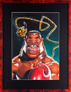 233x300 Mike Tyson Original Painting By Sebastian Kruger 1987 Framed Art - Mike Tyson Painting