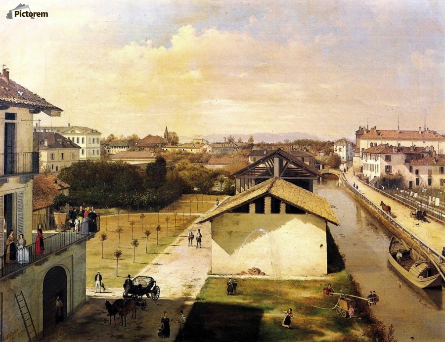 900x692 Veduta Del Naviglio Di San Marco Dalla Terrazza Di Ca Medici - Milano Painting