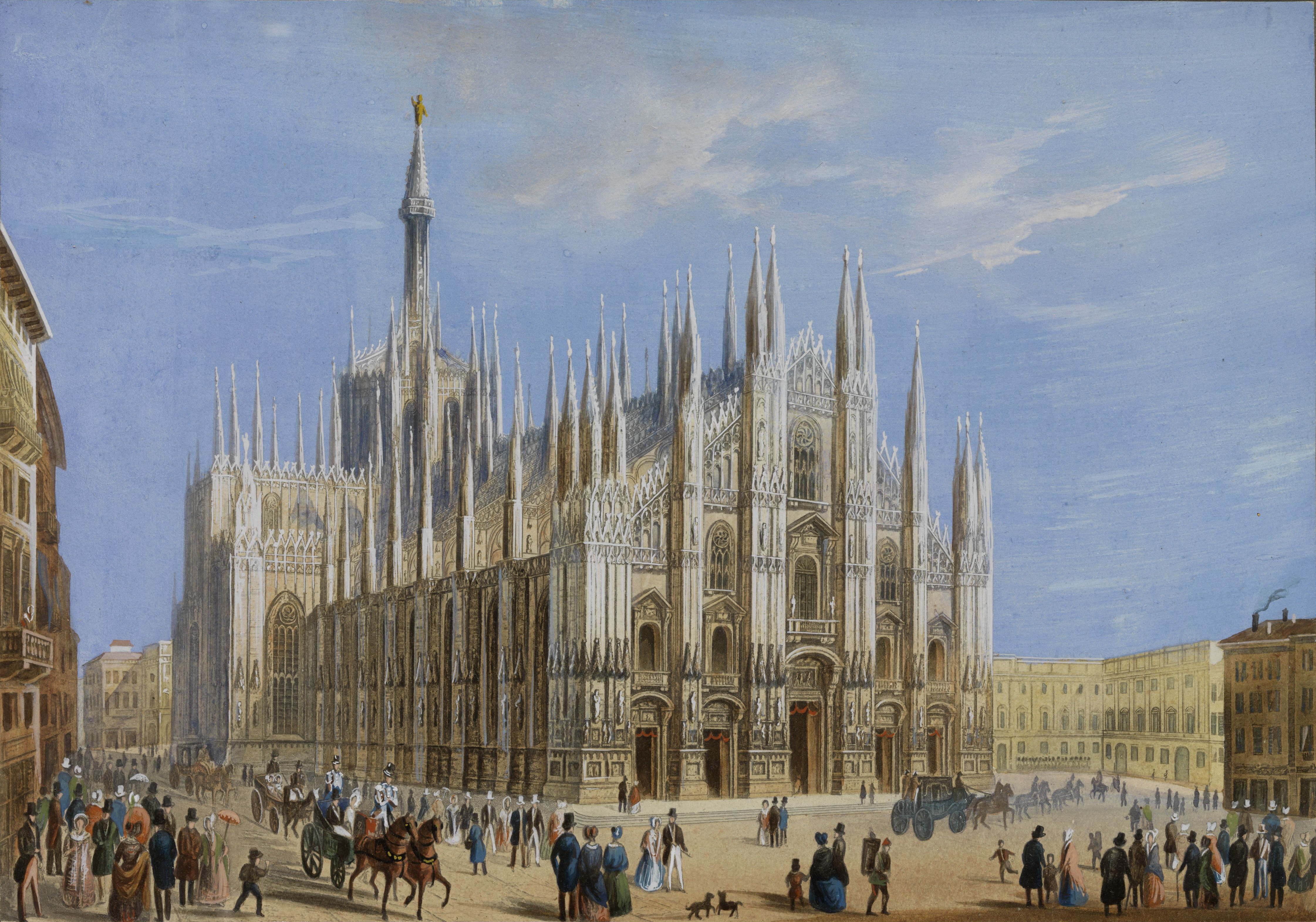 4484x3141 Fileduomo Di Milano 19c.jpg - Milano Painting