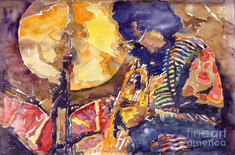 900x592 Jazz Miles Davis Electric 2 Painting By Yuriy Shevchuk - Miles Davis Painting