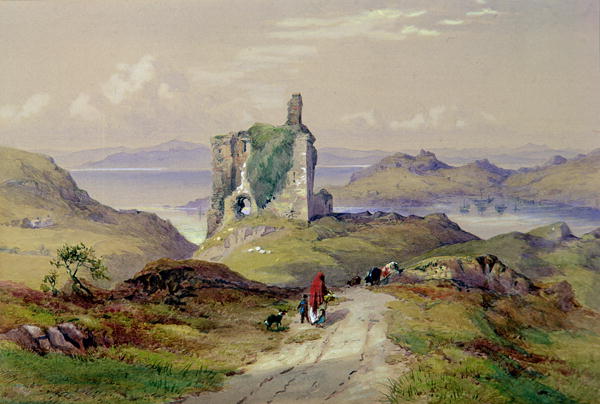 600x404 Tarbert Castle Loch Fyne Painting Thomas Miles Richardson Oil - Miles Painting