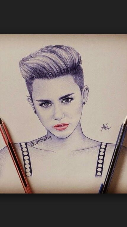429x766 Miley Cyrus Drawing Drawing - Miley Cyrus Painting
