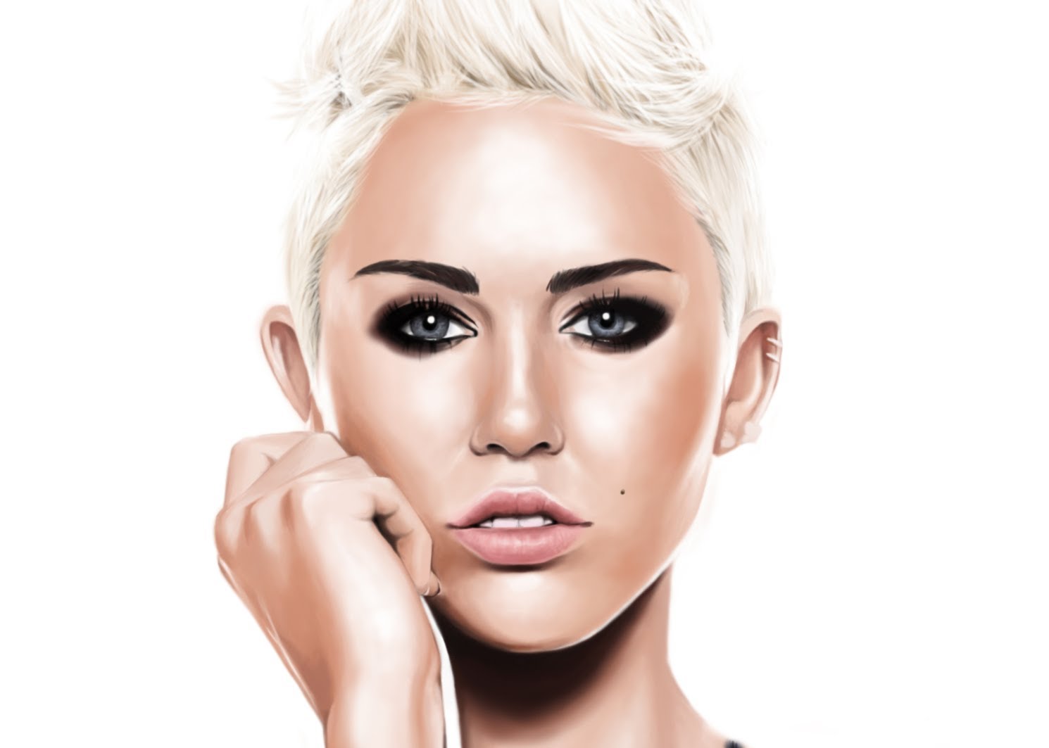 1490x1063 Miley Cyrus Speed Painting Hd - Miley Cyrus Painting