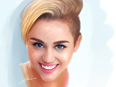 400x300 Miley Cyrus Speed Painting By Luis Faus - Miley Cyrus Painting