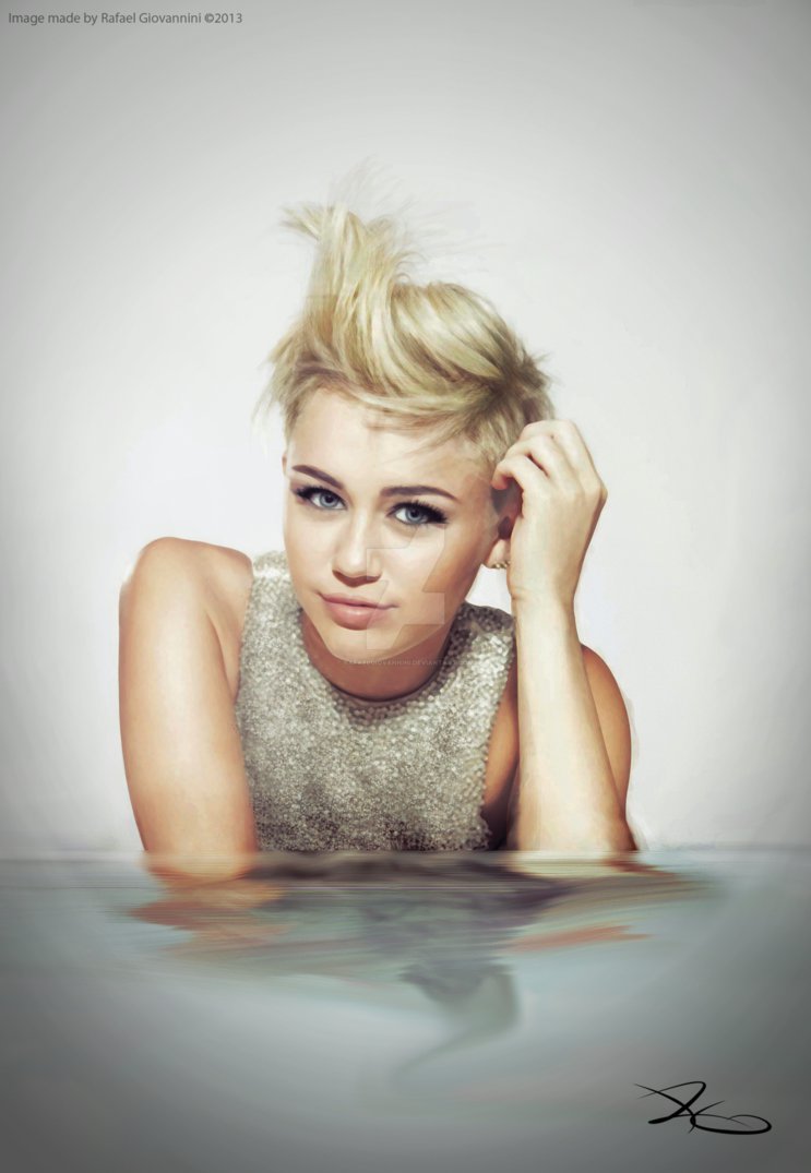 743x1075 Miley Cyrus New Look Digital Painting By Rafaelgiovannini - Miley Cyrus Painting
