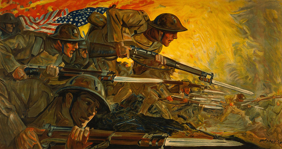 900x477 U. S. Army World War I Painting By John Farr - Military Painting