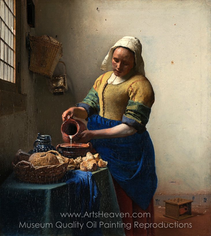 731x820 Reproduction Painting Jan Vermeer The Milkmaid, Hand Painted - Milk Maid Painting