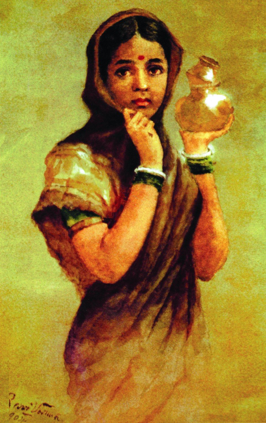 882x1400 Milkmaid By Raja Ravi Varma Buy Posters, Frames, Canvas - Milkmaid Painting