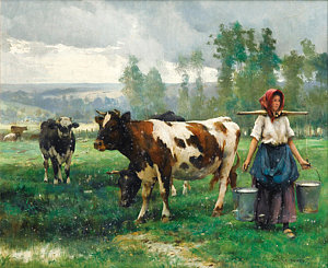 300x245 Milkmaid Paintings Fine Art America - Milkmaid Painting