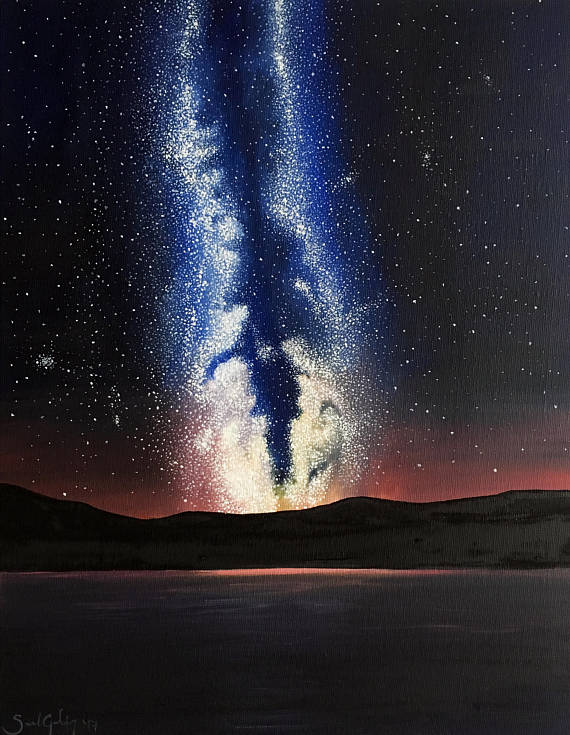 570x735 Milky Way Galaxy Painting Star Decor Night Sky Painting - Milky Way Galaxy Painting