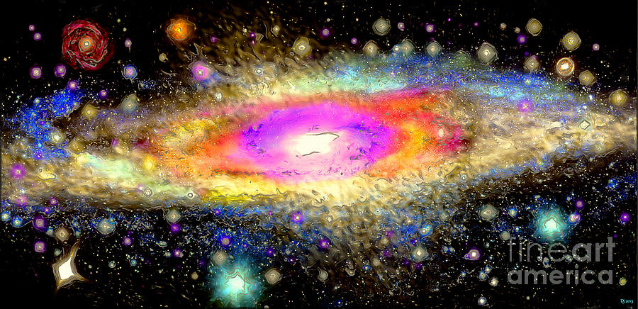 900x436 Milky Way Galaxy Painting By Daniel Janda - Milky Way Galaxy Painting