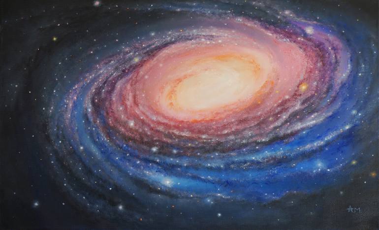 770x467 Saatchi Art Spiral Galaxy Painting By Alexandr Mitiuc - Milky Way Galaxy Painting