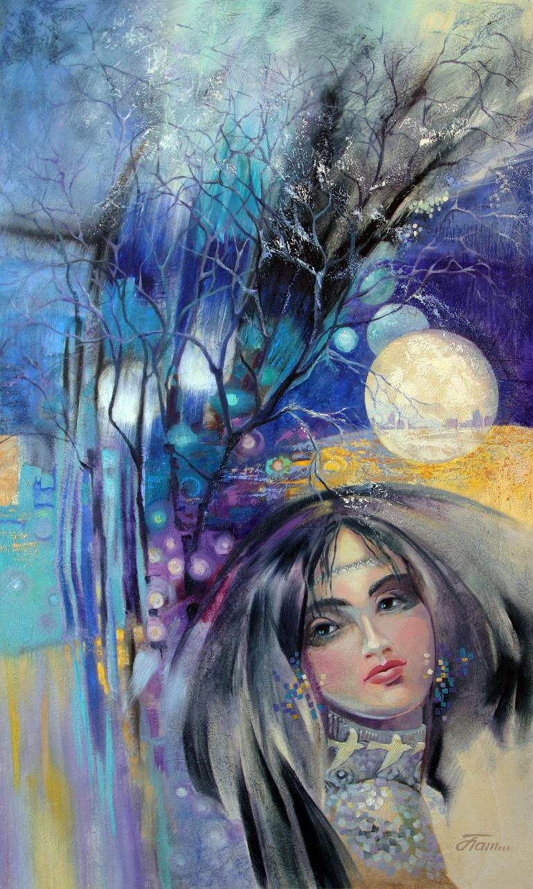 770x1283 Saatchi Art Love And The Milky Way Painting By Olga Panina - Milky Way Painting