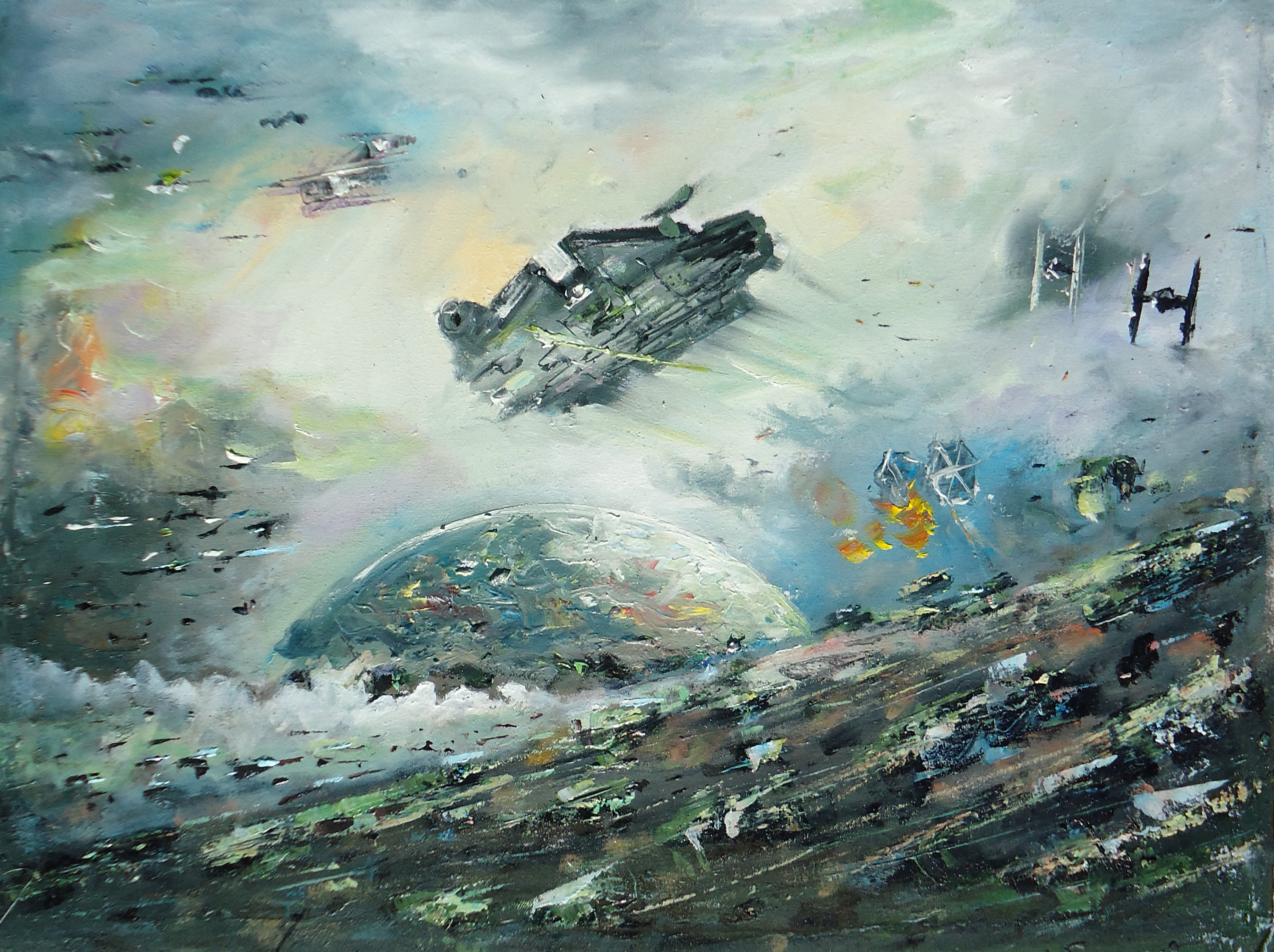 Millennium Falcon Painting at PaintingValley.com | Explore collection