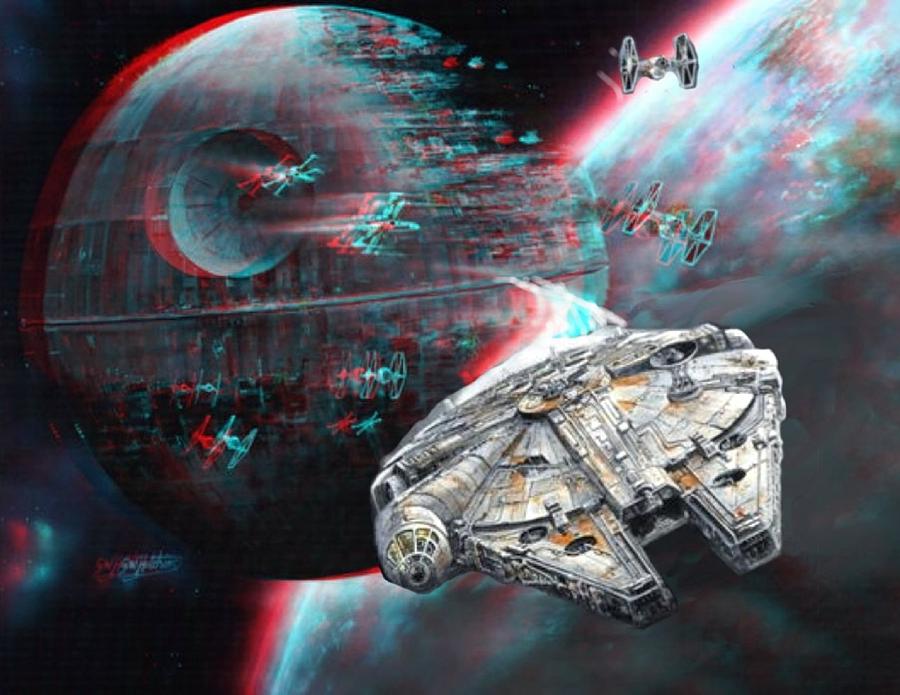 900x695 Star Wars 3d Millennium Falcon Painting By Paul Van Scott - Millennium Falcon Painting