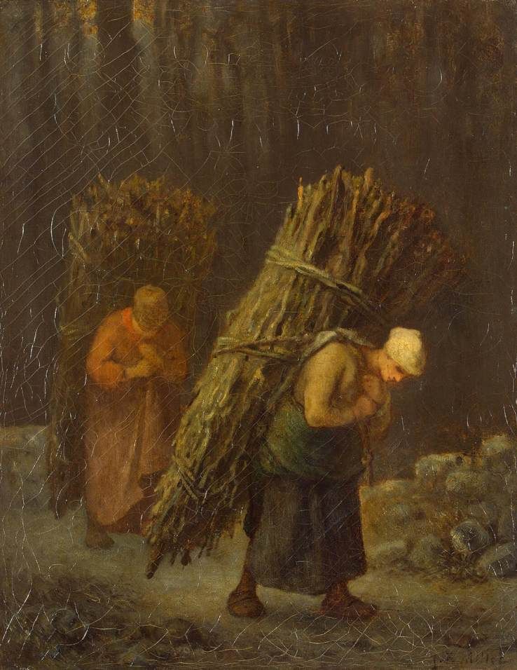 738x956 Peasant Girls With Brushwood From Jean Millet Jean - Millet Painting