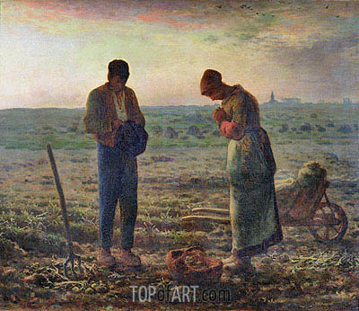 400x346 The Angelus Millet Painting Reproduction 3332 Topofart - Millet Painting