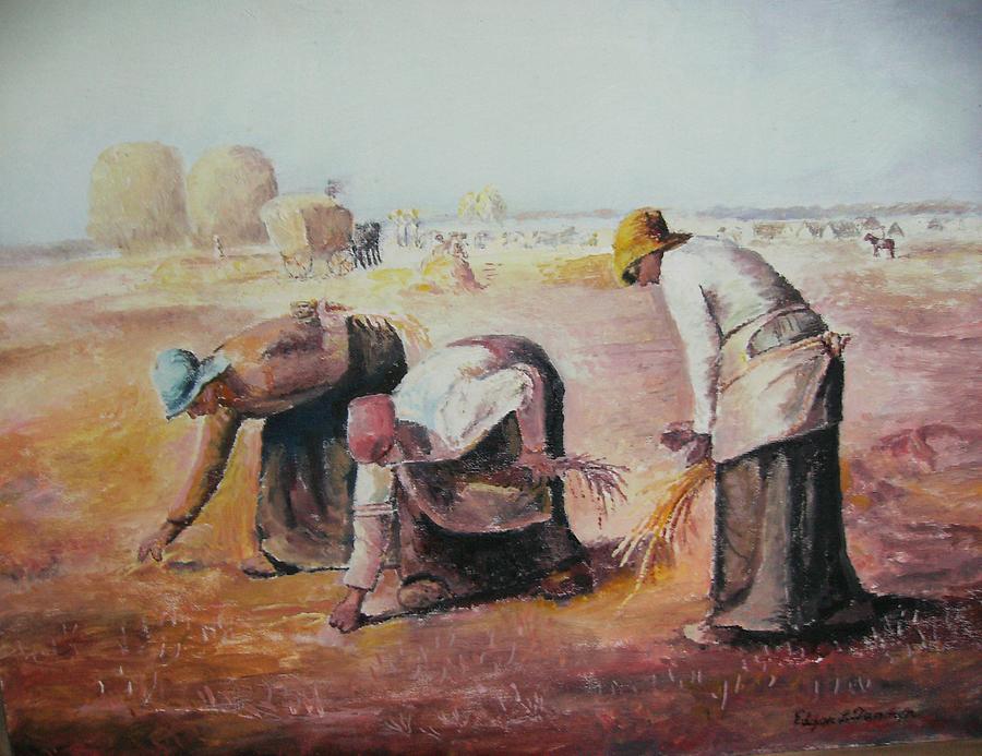 900x693 The Gleaners After Millet By My Dad Painting By Anne Elizabeth - Millet Painting
