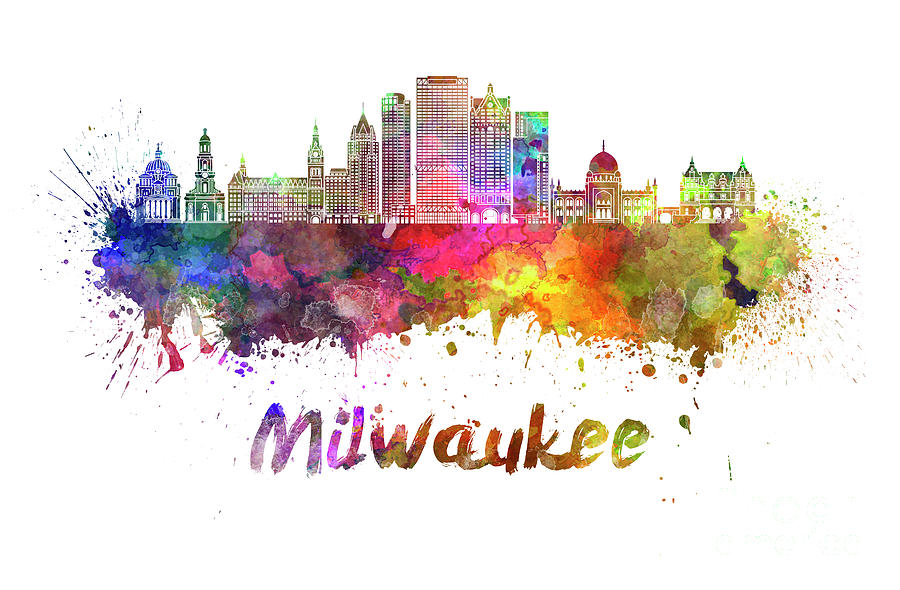 900x590 Milwaukee Skyline Paintings Fine Art America - Milwaukee Painting