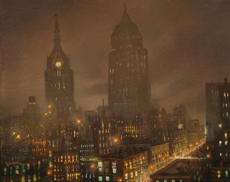 770x611 Saatchi Art Milwaukee Fog Painting By Tom Shropshire - Milwaukee Painting