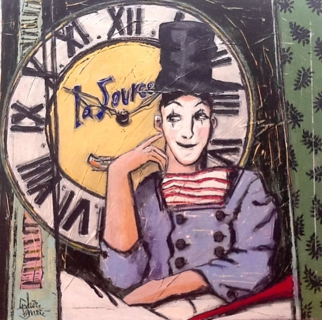 640x636 Claire Denarie Artwork Le Mime Original Painting Acrylic - Mime Painting