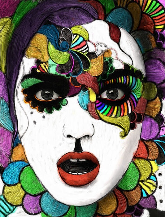 533x700 Psykopaint On Twitter Colorful Mime By Miya Lyons - Mime Painting