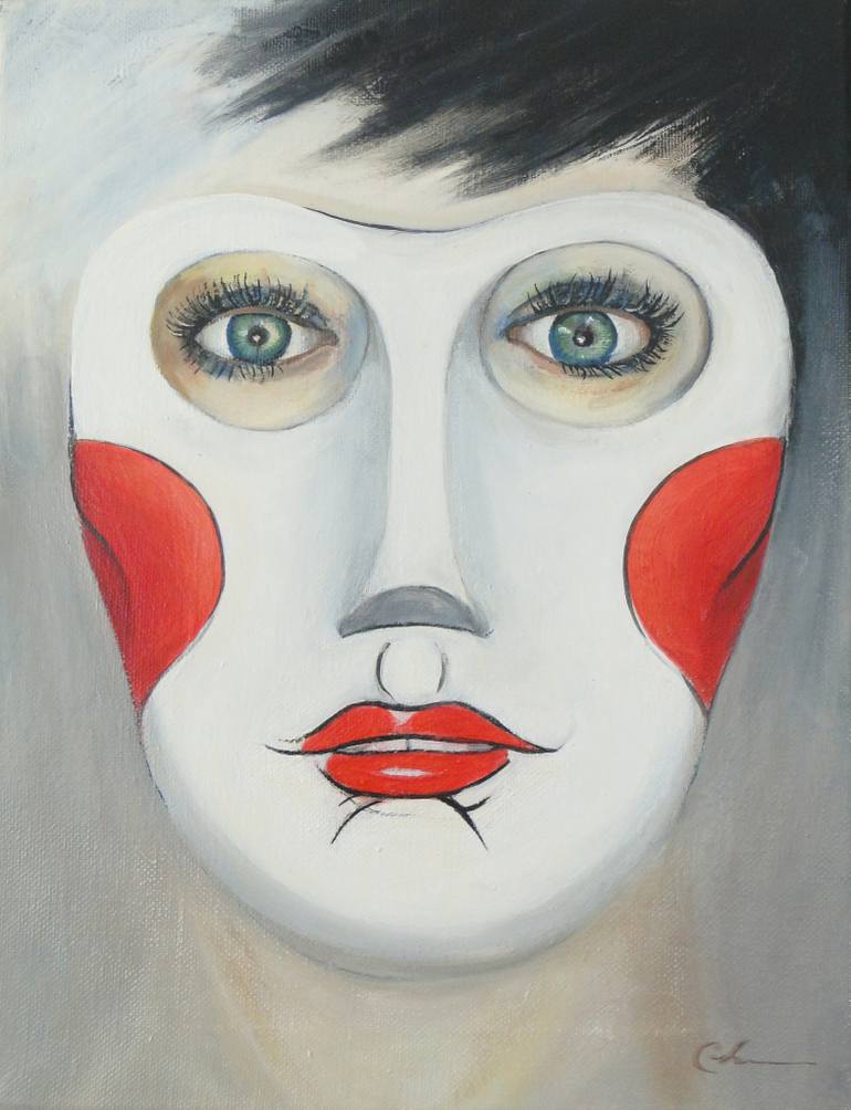 770x1004 Saatchi Art Beautiful Mime Painting By Darrell Chambers - Mime Painting