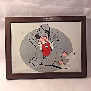 300x300 Vtg Art Deco Signed Matthews Oil Painting Reclining Clown Mime W - Mime Painting
