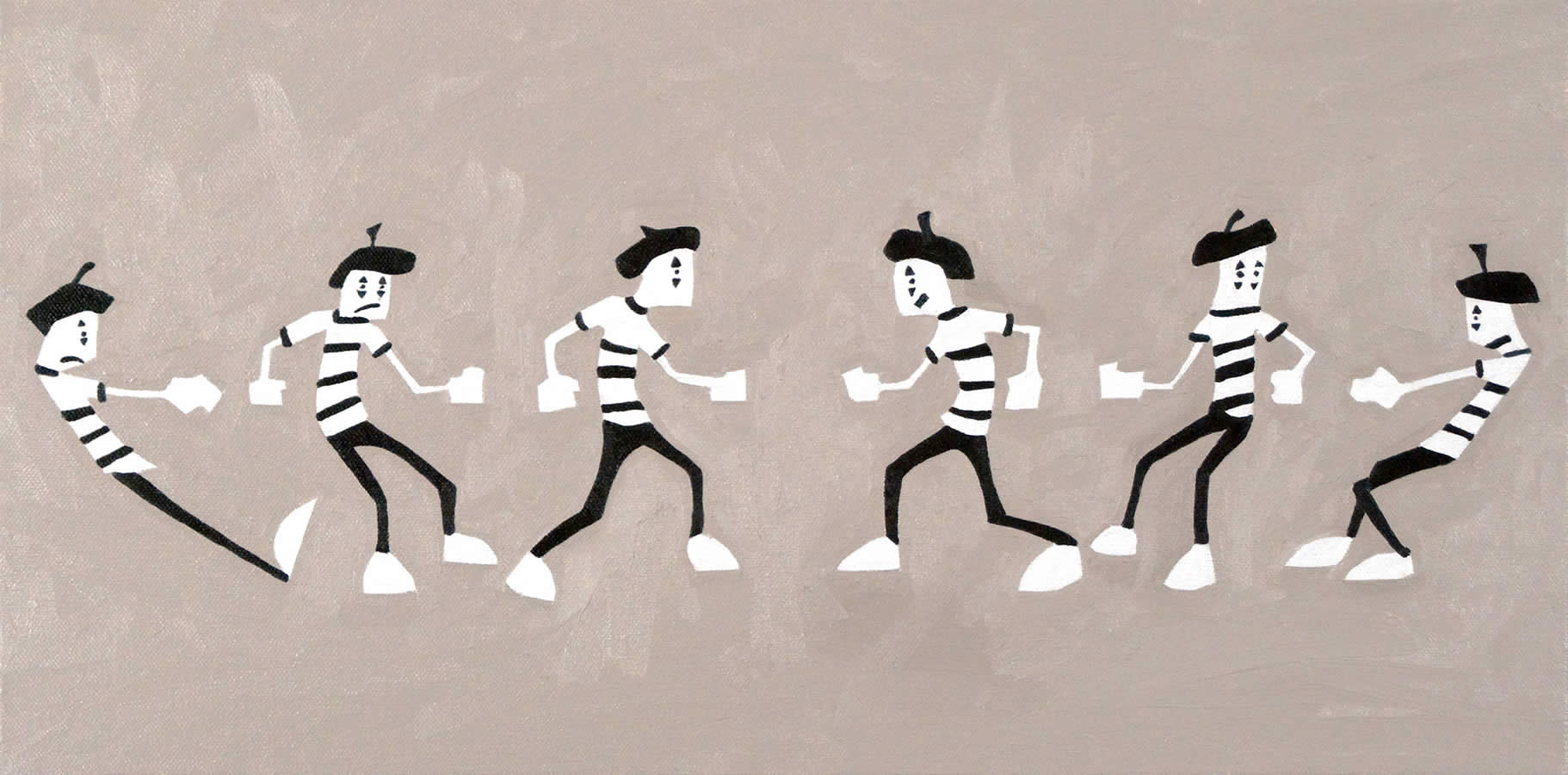 1822x900 Mime Tug Of War! Kyle Art And Design - Mime Painting
