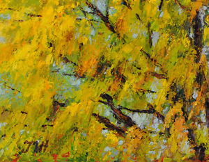 300x233 Mimosa. Original Oil On Paper 8x10 Framed Painting From Artist - Mimosa Painting