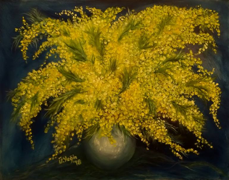 770x605 Saatchi Art Mimosa Painting By Umran Yegin - Mimosa Painting