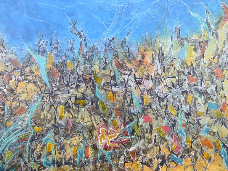 770x578 Saatchi Art Mindfulness In The Crowd Painting By Jerome Astruc - Mindfulness Painting