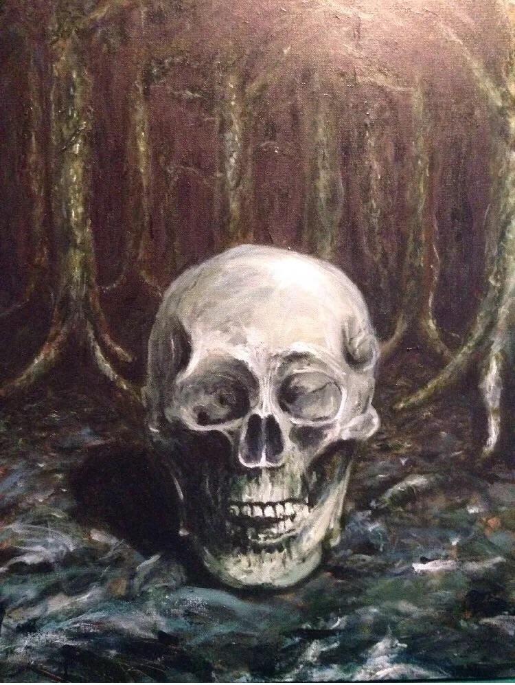 750x997 Old Painting Of Mine From College Creepy - Mine Painting