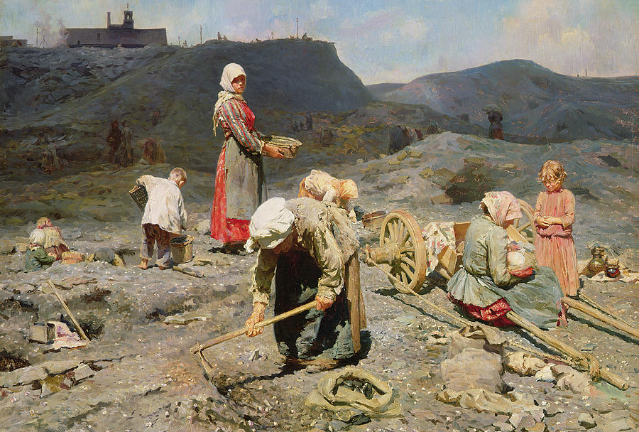 900x608 Poor People Gathering Coal At An Exhausted Mine Painting By - Mine Painting