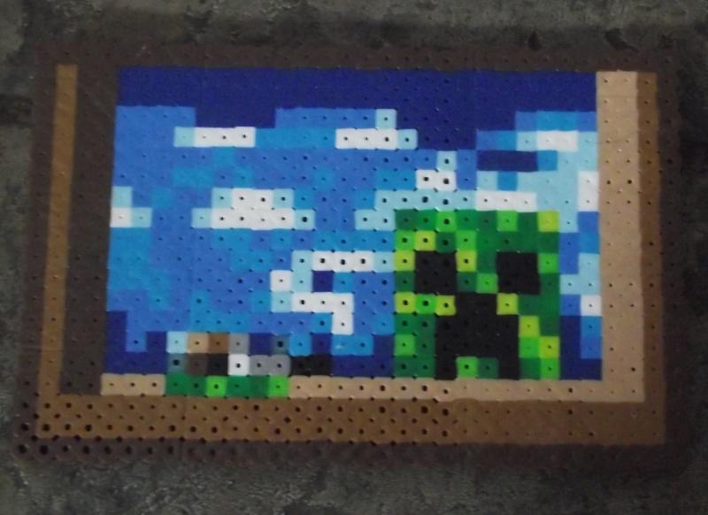 800x582 Minecraft Creeper Painting Perler Bead By Themeltedgeek On Zibbet - Minecraft Painting