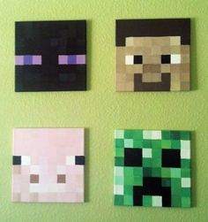 236x251 Minecraft Room Canvas Art Minecraft Hand Painted 8 By Creativejin - Minecraft Pig Painting