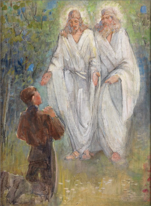 600x816 First Vision Joseph Kneeling - Minerva Painting