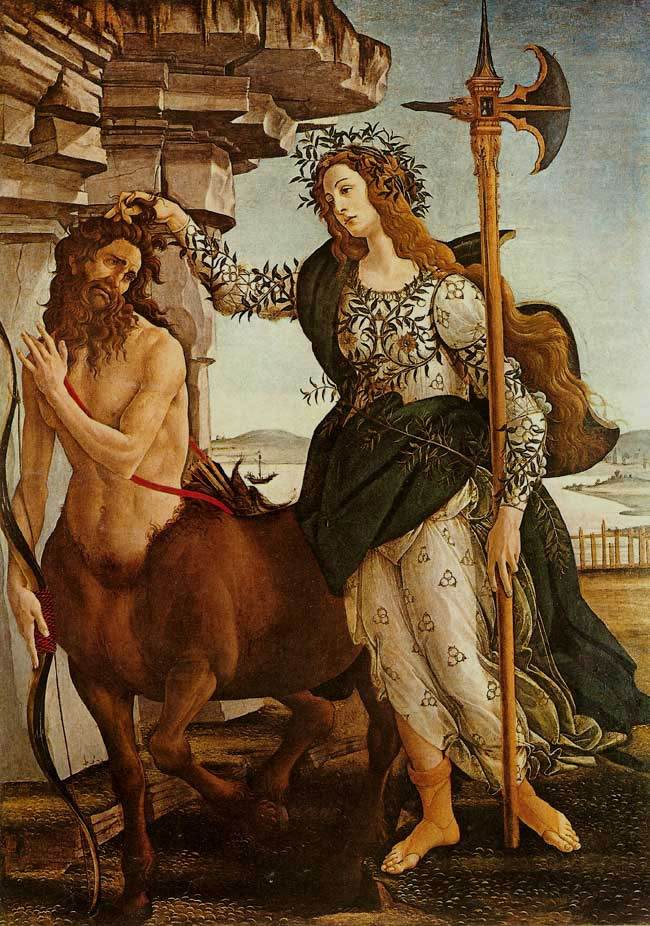 650x926 Minerva And The Centaur By Sandro Botticelli - Minerva Painting