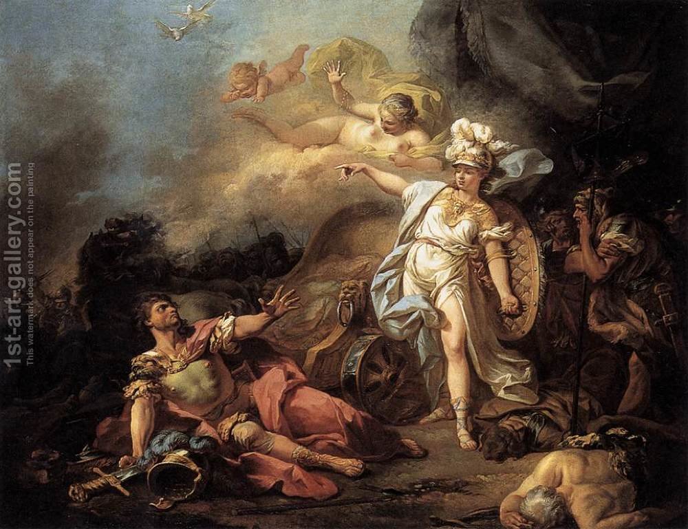 1000x769 The Combat Of Mars And Minerva 1771 Jacques Louis David - Minerva Painting